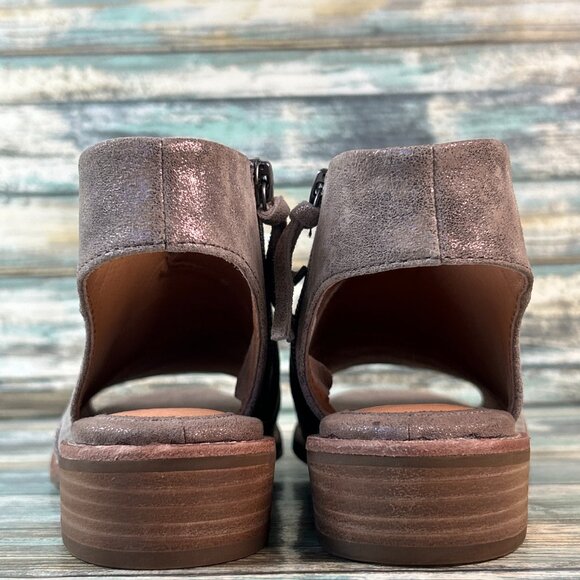 Sofft Slingback Sandal Womens 6M Gray Leather Dress Work Comfort Zip Up Open Toe - Picture 5 of 10